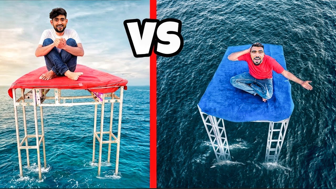 Small vs Big Water House! 24 Hours Challenge