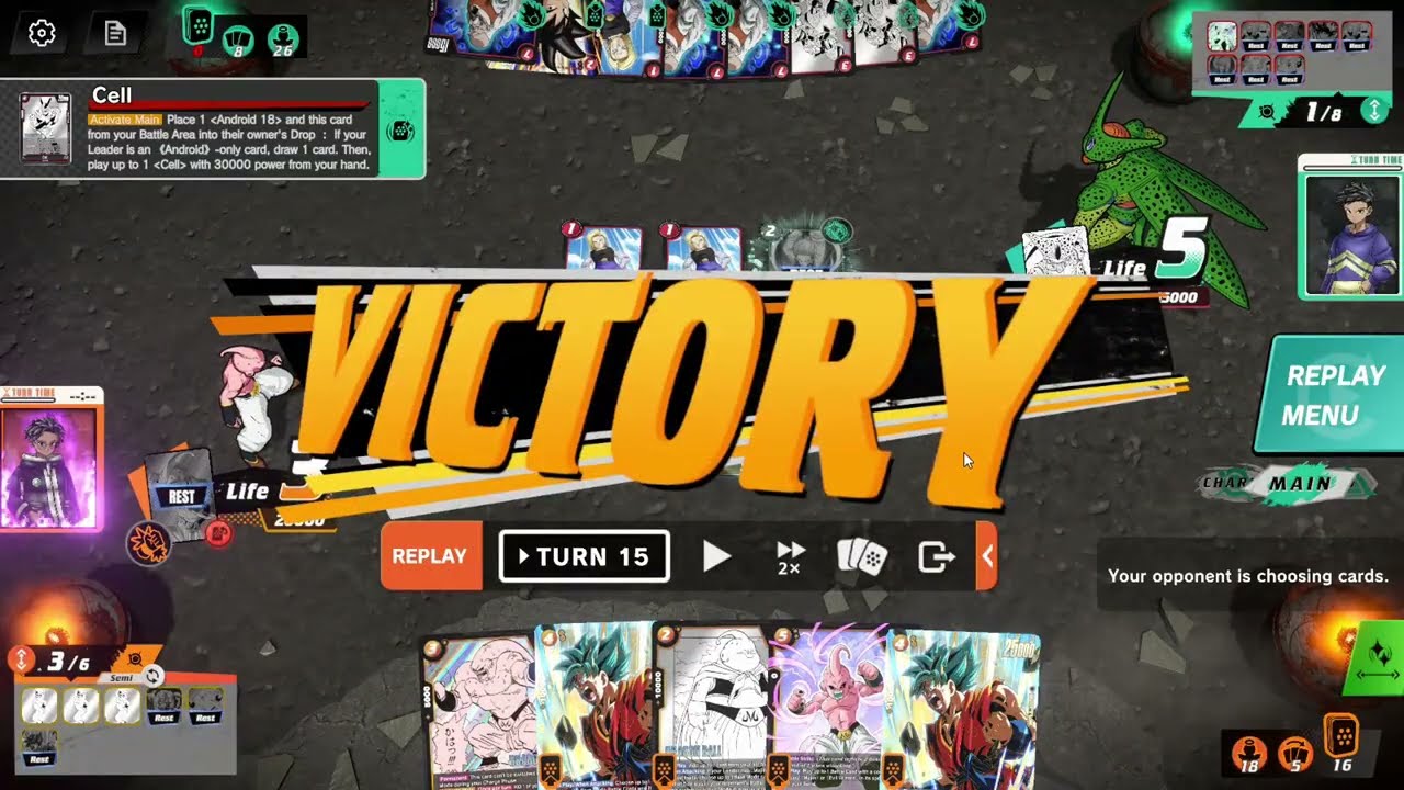 Dragon Ball Fusion World: Starve strategy into Cell with Kid Buu?