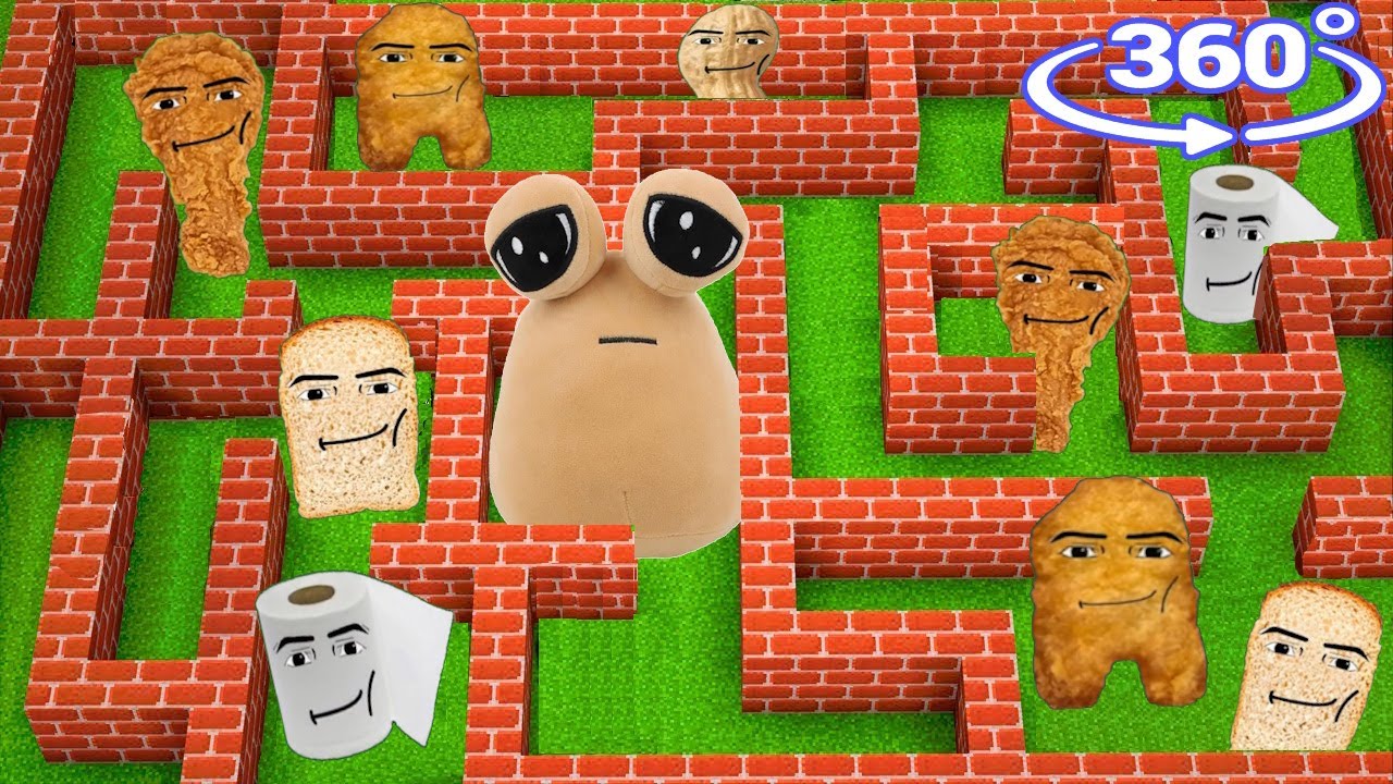 POU MAZE vs Gegagedigedagedago MAZE in Minecraft 360!