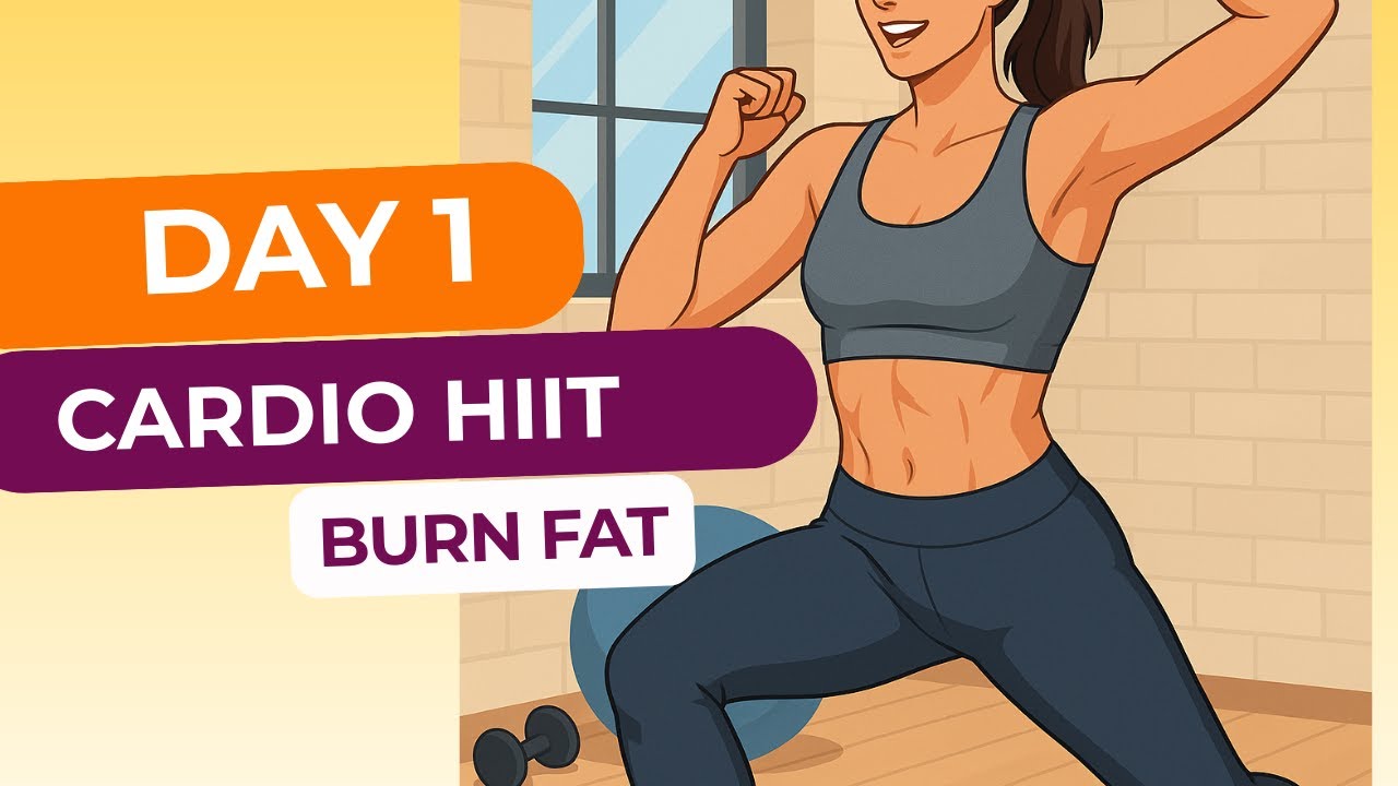 Day 1/7 – Cardio HIIT to Burn Fat | 8 Minutes | 7-Day Challenge 🔥