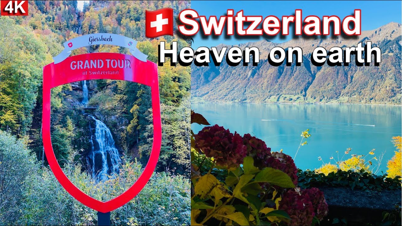 🇨🇭Breathtaking beauty of Giessbach waterfall & Lake Brienz | Autumn in Switzerland , Swiss View