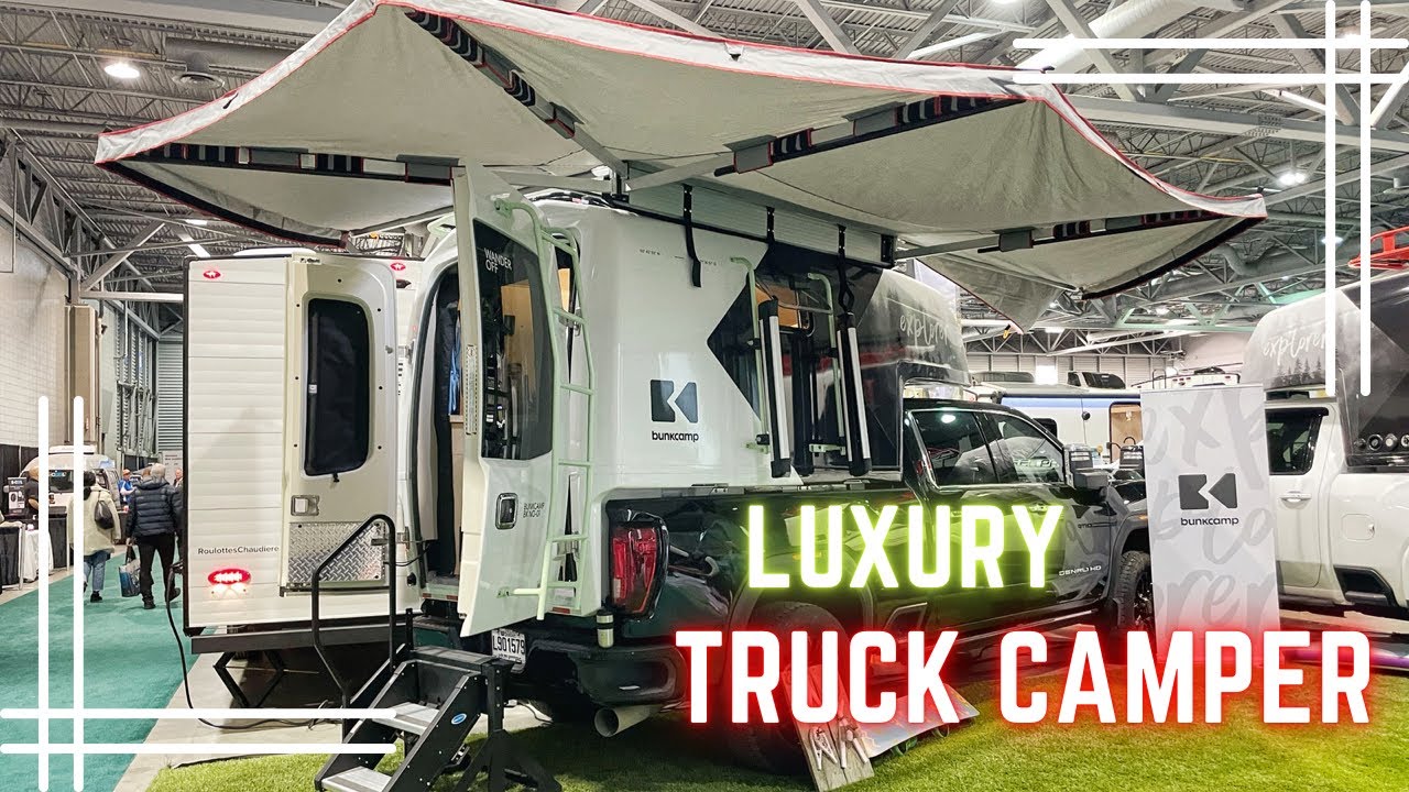 NEW 2023 LUXURY Truck Camper! Top Fiberglass Overland Camper - Bunkcamp