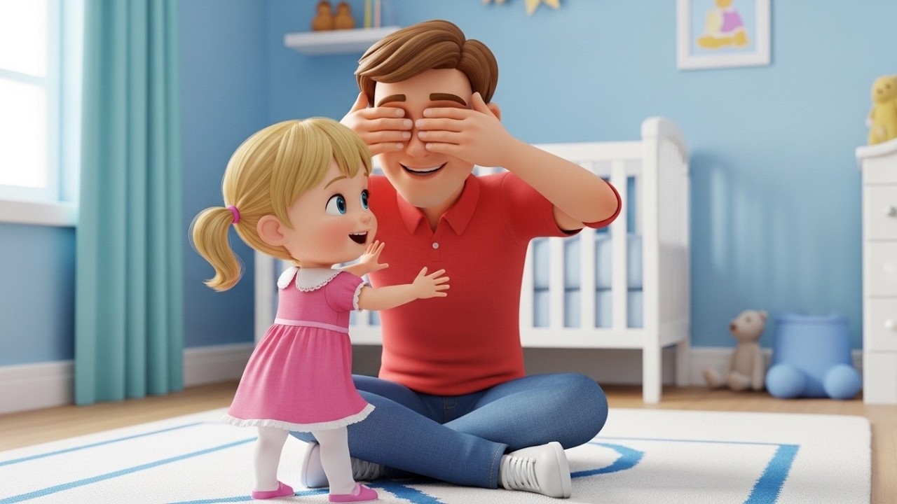 Peekaboo Song with Dad 👨‍👧 | Fun Nursery Rhyme for Kids | Playful Family Song