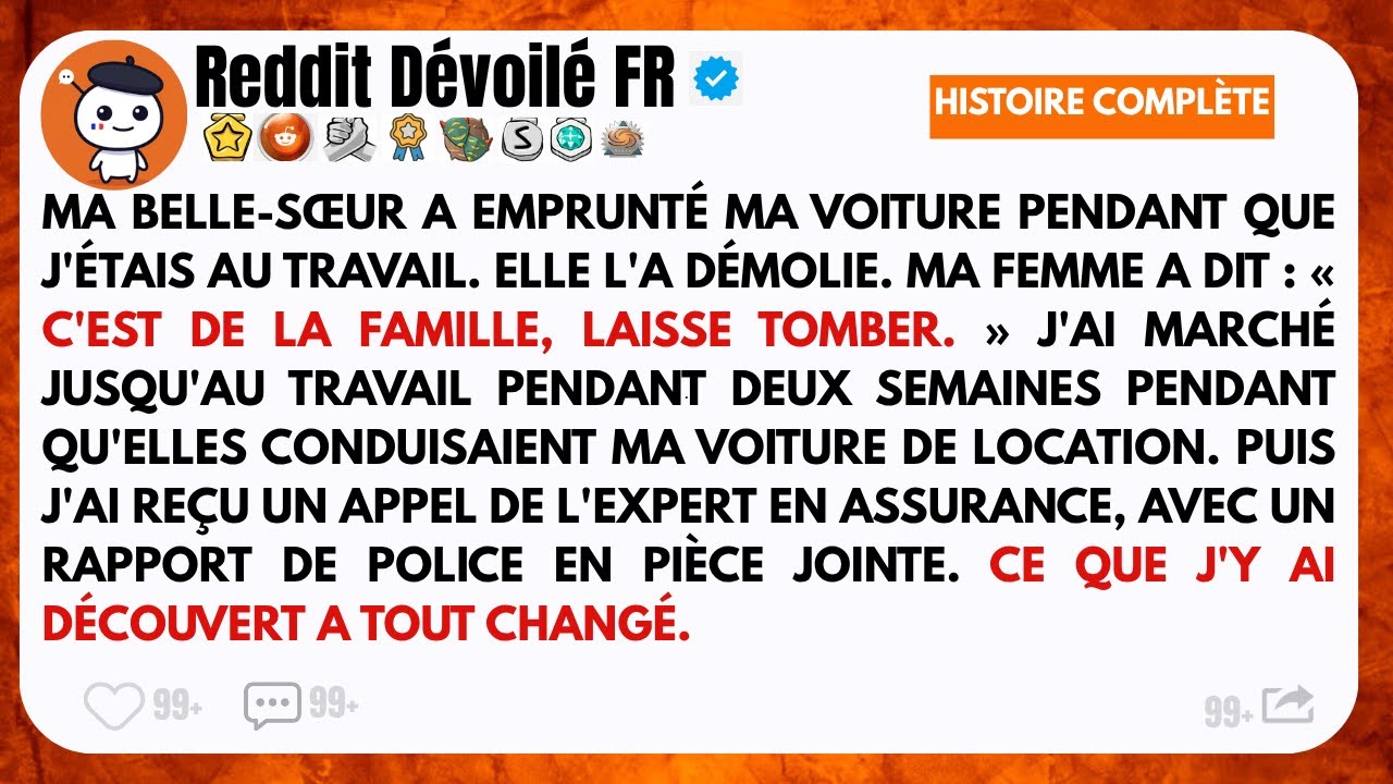 Ma belle-sœur a détruit ma voiture… puis j’ai lu le rapport de police, et tout a basculé.