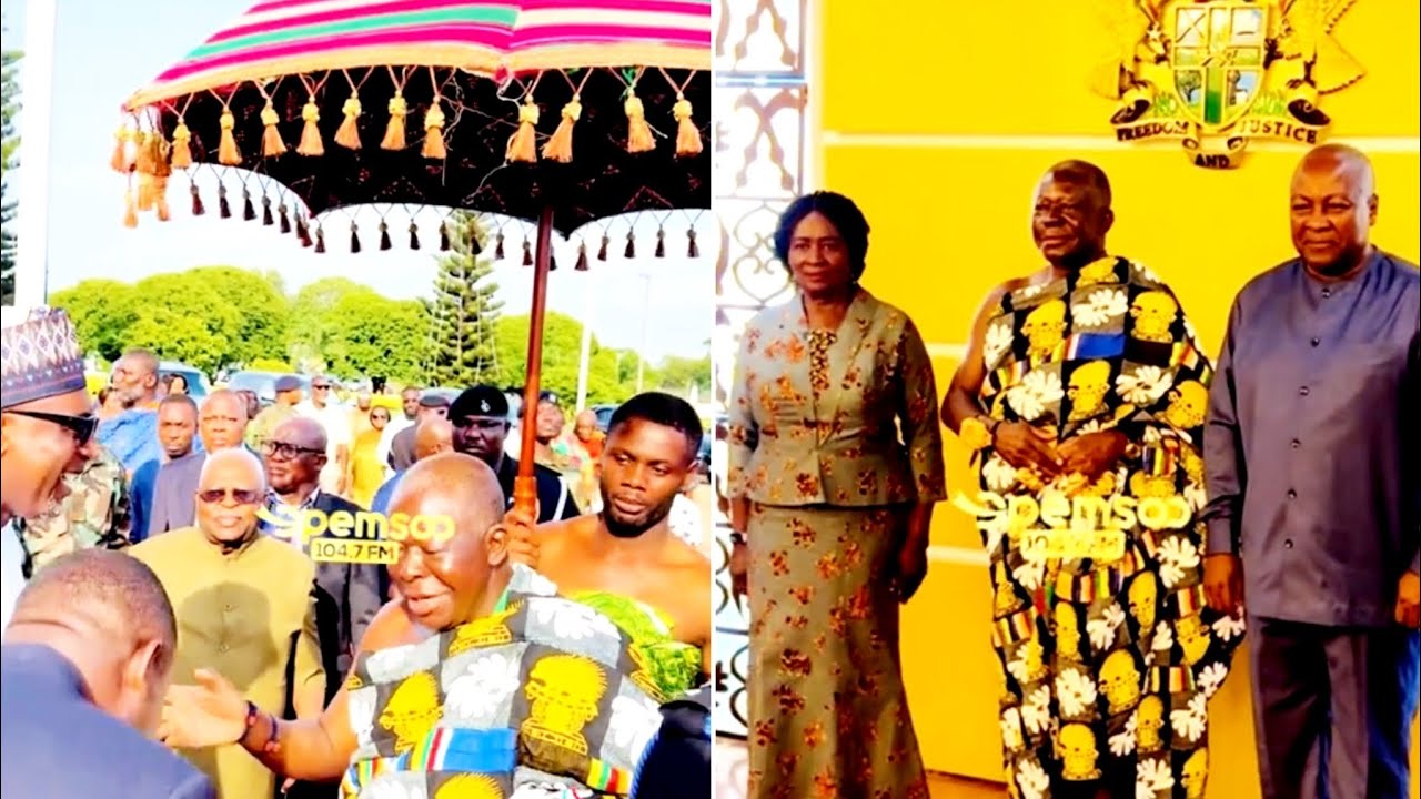 OTUMFUO OSEI TUTU II PRESENTED THE BAWKU CONFLICT REPORT TO PRE JOHN DRAMANI MAHAMA @ JUBILEE HOUSE 