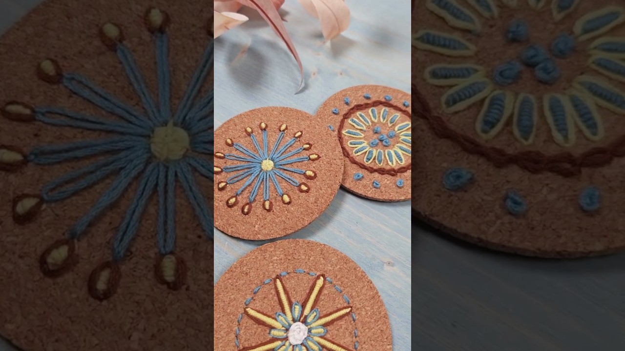 DIY Embroidered Cork Coasters – From Plain to Stunning! 