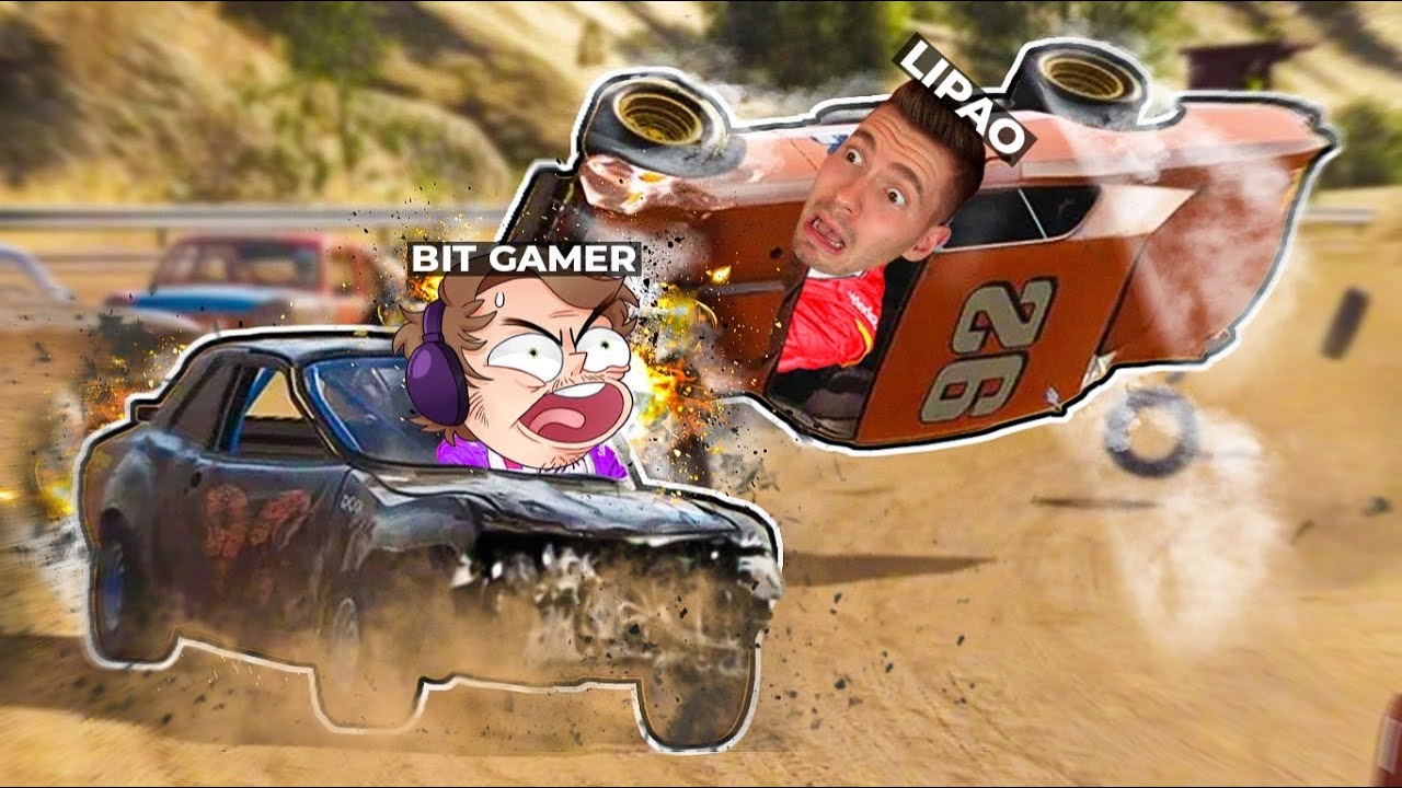 LIPÃO e BIT GAMER batendo CARROS! - Wreckfest