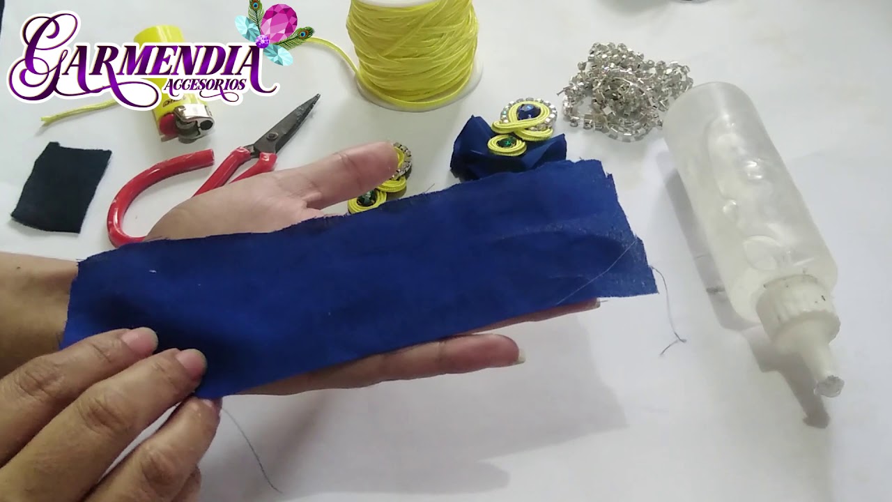 😍APRENDE A ELABORAR ARETES DE SOUTACHE CON REVUELOS DE TELA👌