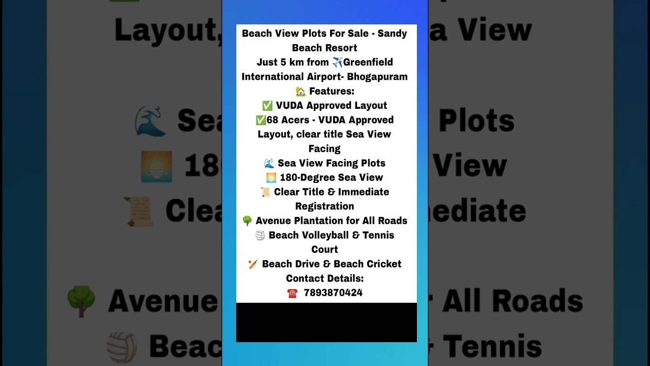 23,000/- || Beach View Plots For Sale - Sandy Beach Resort || International  Airport- Bhogapuram