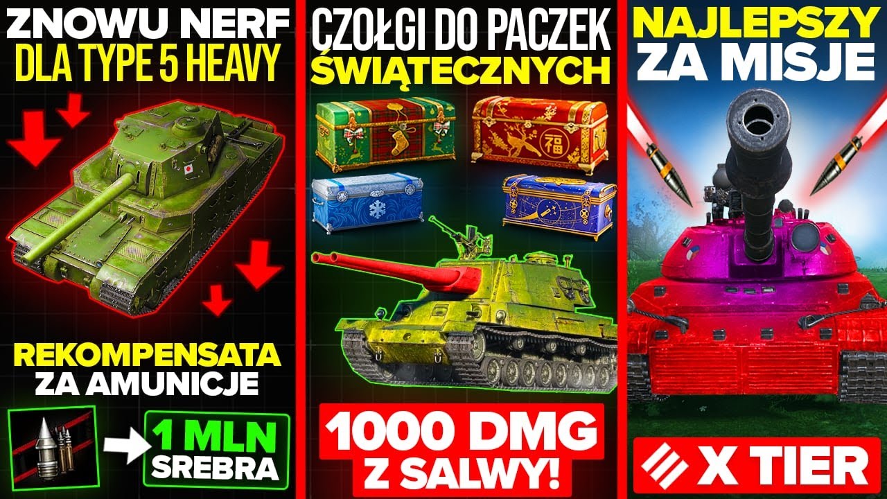 REKOMPENSTA i NERF TYPE 5 HEAVY?! WG PRZEGINA z CZOŁGAMI do PACZEK! NAJLEPSZY 10 TIER za MISJE?!