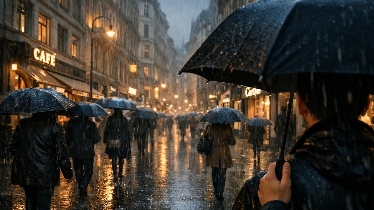 Rainfall In Vienna ☔️ Winter Rain Downtown Walk (29 Jan 2026)