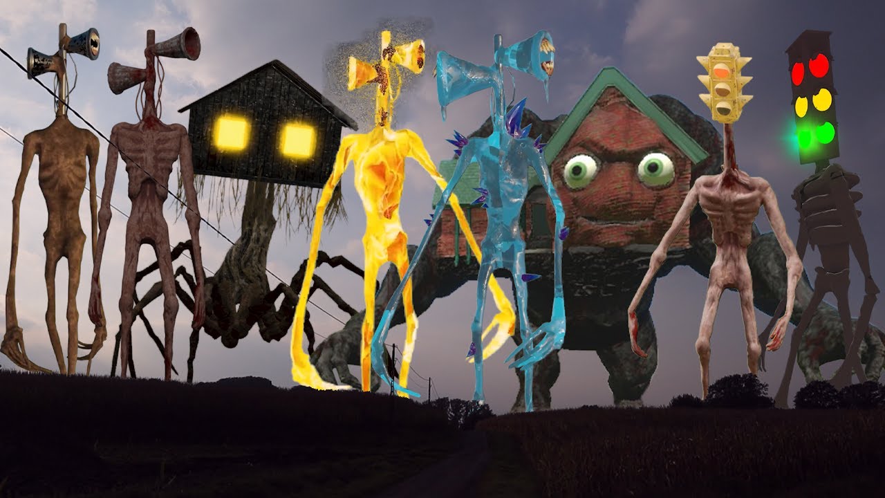 TEAM Siren Head VS House Head VS TEAM Elemental Head VS Nightmare Granny House VS TEAM Traffic Head