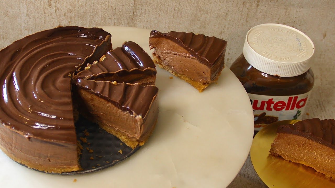 NO BAKE NUTELLA CHEESECAKE / EGGLESS CHEESECAKE / NO GELATIN EGGLESS CHEESECAKE / Oh,  Cheat Day !