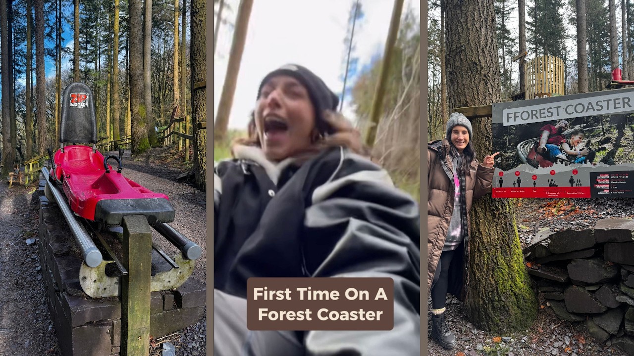 First time on a forest coaster #myfirstfriend #rollercoaster #zipworld #Wales #first #bestfriends