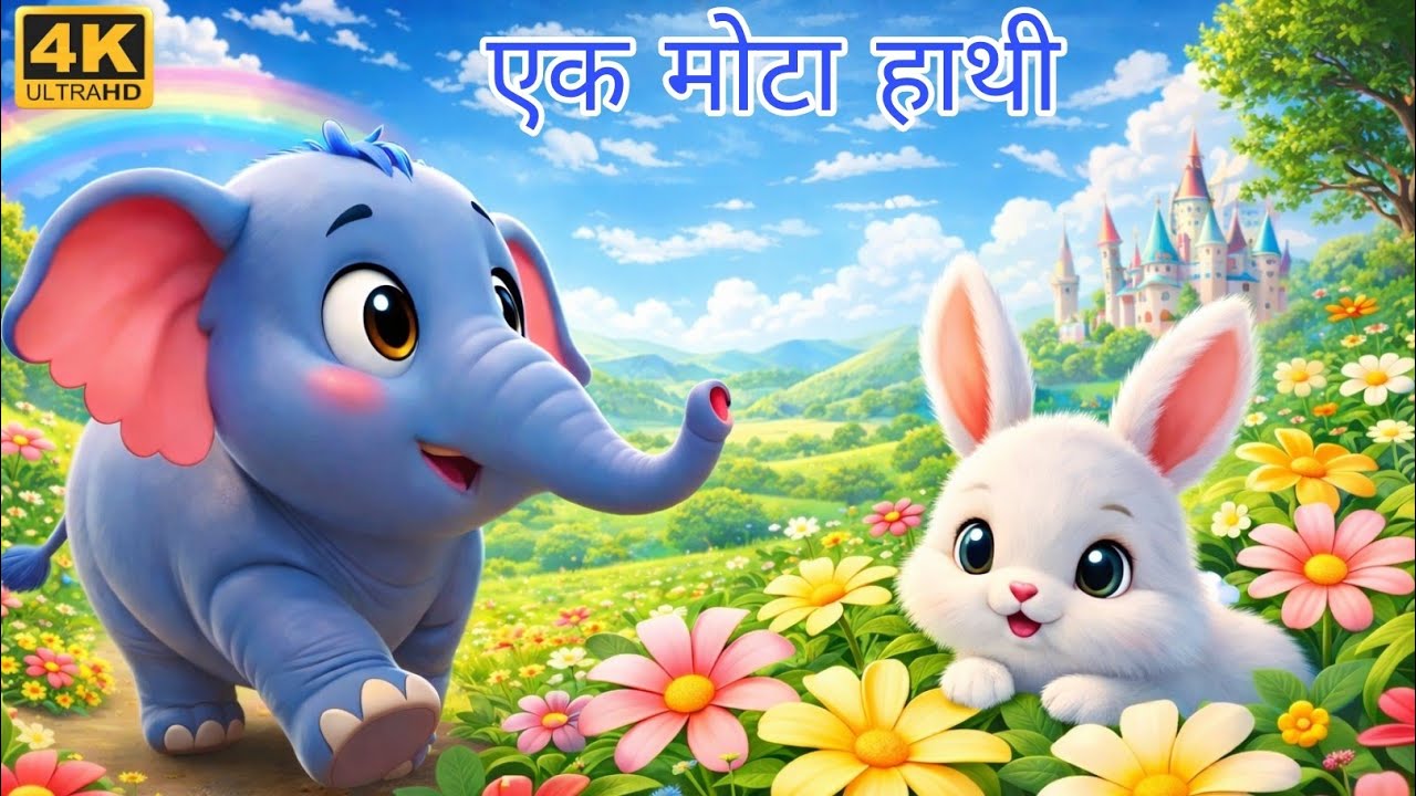 Ek Mota Hathi Ghumne chala,एक मोटा हाथी, nursery poems and cartoon songs for kids