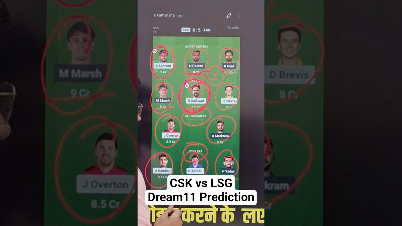 CSK vs LSG Dream11 Prediction💯💥| CSK vs LSG Today Match Prediction | #cskvslsg #ipl2026 #shorts #ipl