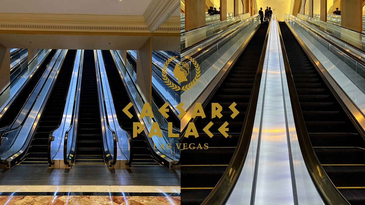 LONG Schindler Double-File Escalators to Ballrooms - Caesars Palace - Las Vegas, NV