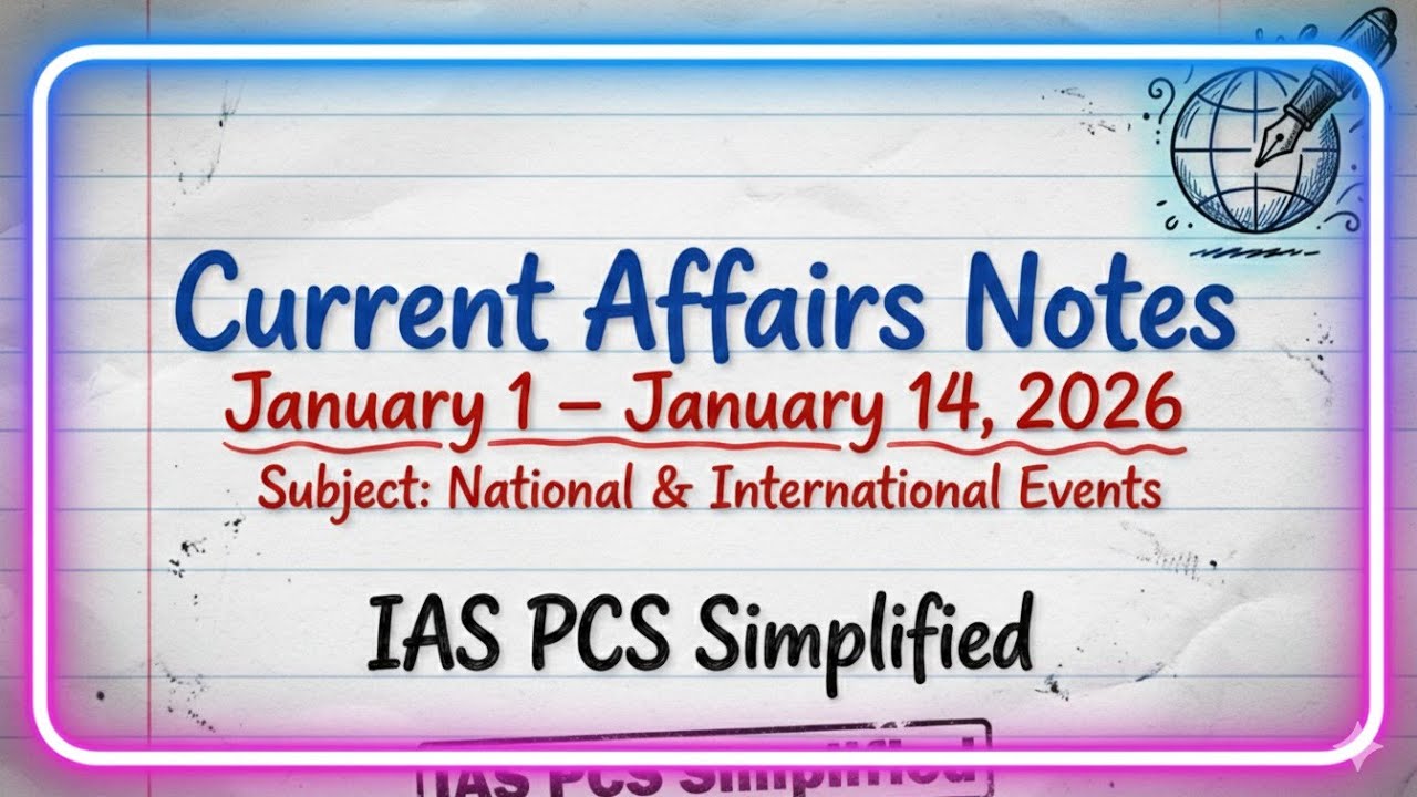 📌 January 2026 Current Affairs | Complete Monthly Revision | UPSC | UPPCS | BPSC | SSC