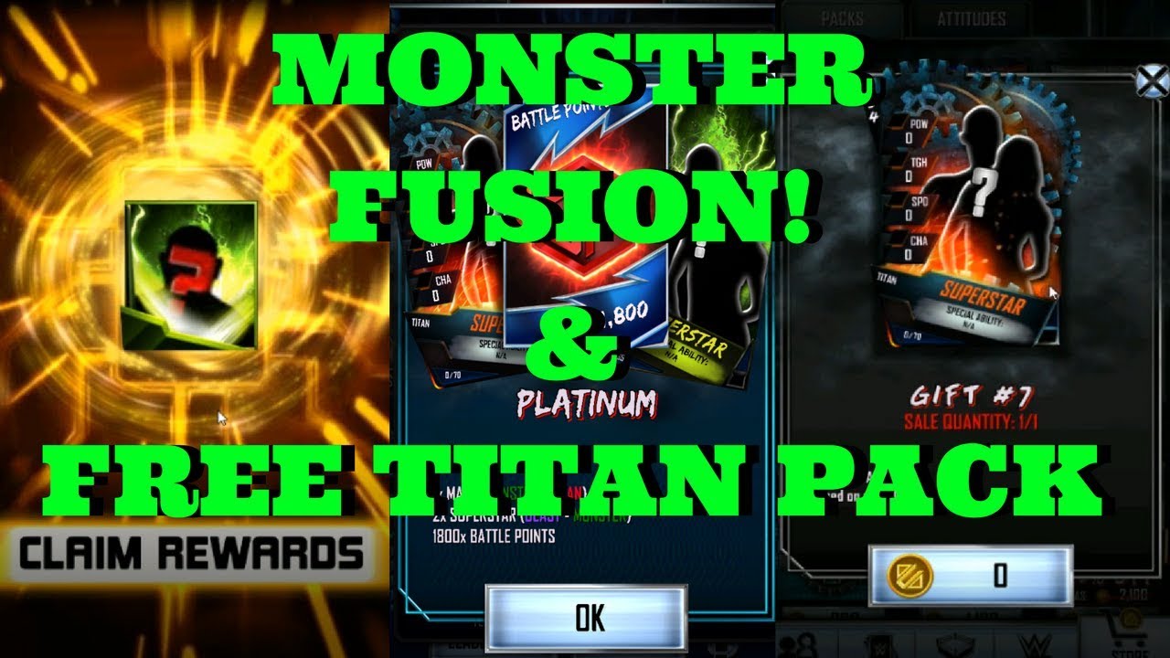 MONSTER FUSION!!! & FREE TITAN PACK!!  |   WWE Supercard #64 (Season 4)