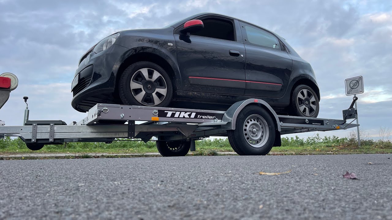 TRAILERRENT24 Verladung auf Autotrailer mit kippbarer Ladefläche