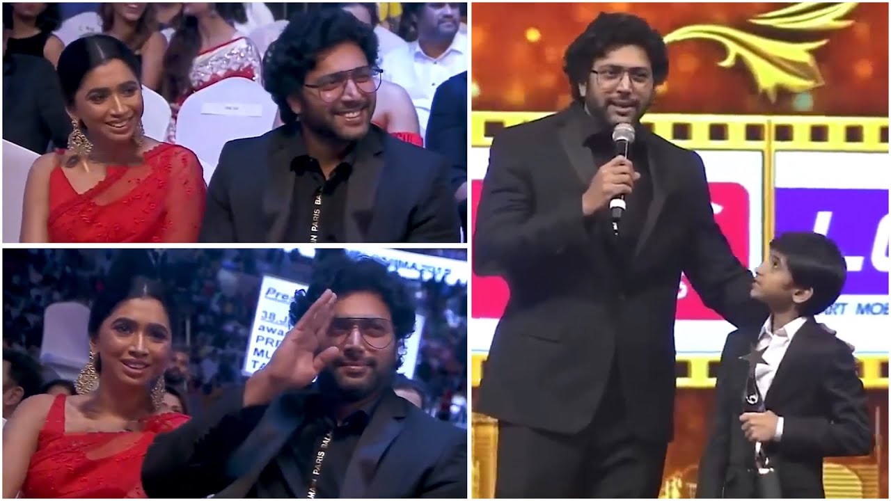 Proud Father Moments Of Jayam Ravi With His Son Aarav Ravi At South Awards Show