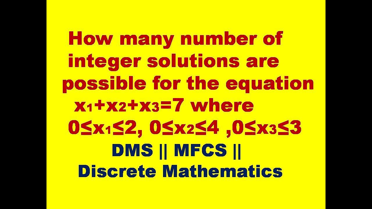 Find the number of non negative integral solutions for the equation || Permutations and Combinations