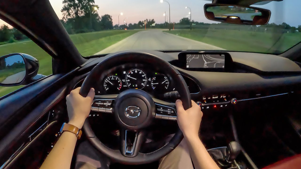 2023 Mazda 3 Hatchback Carbon Edition AWD - POV Night Drive (Binaural Audio)