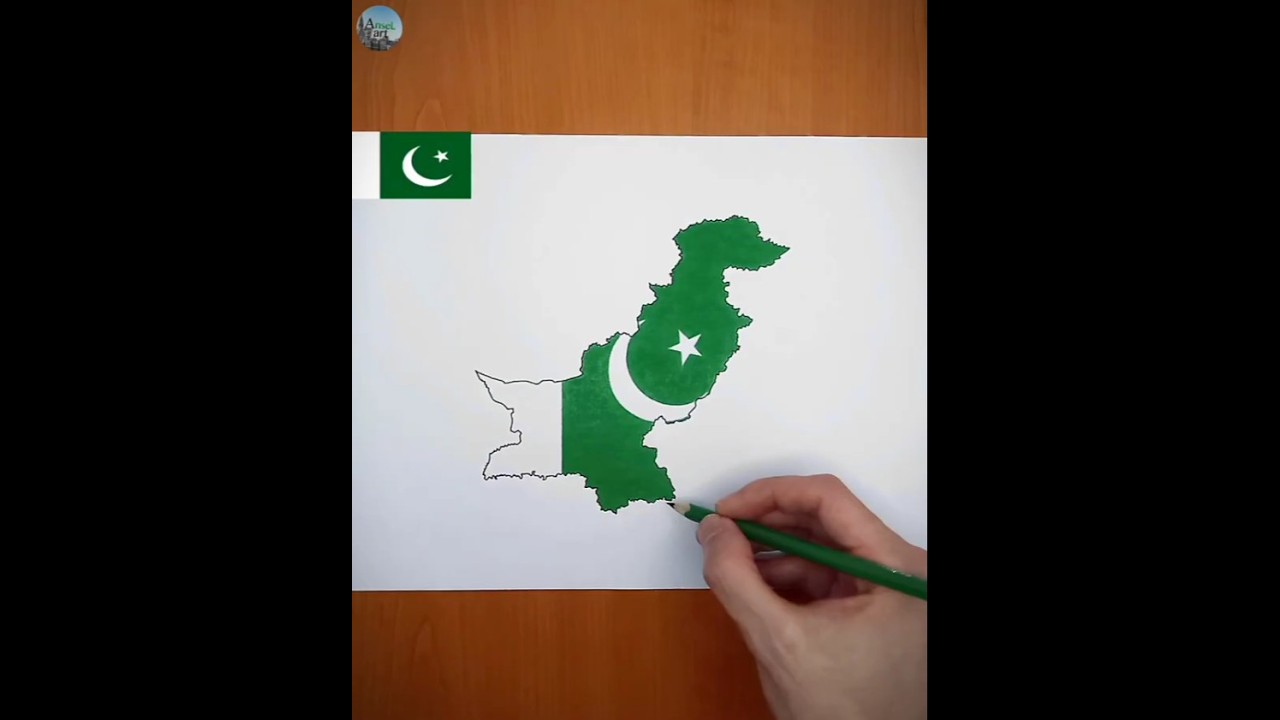 Pakistan map drawing 🇵🇰 | How to Draw Pakistan map #pakistan #map #art #drawing #shorts
