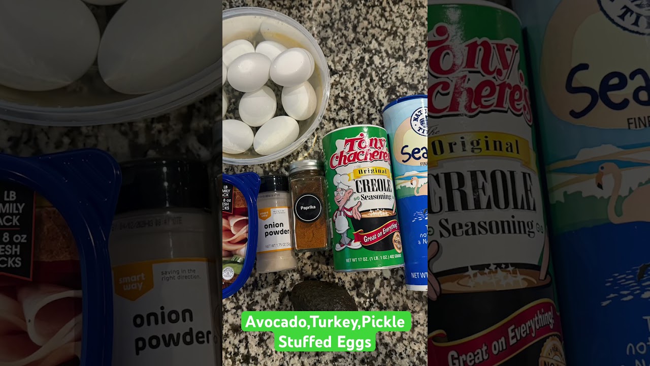 Avocado,Turkey,Pickle Stuffed Eggs 