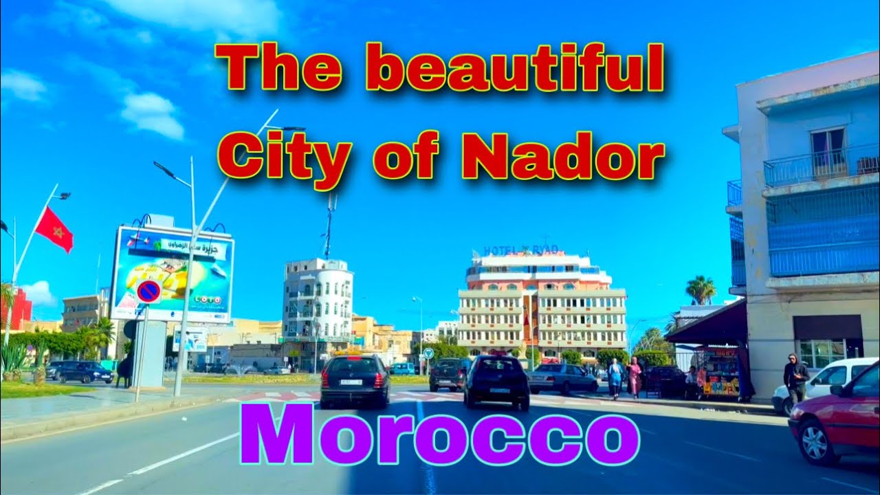 Driving downtown Nador city Morocco Africa | vid&eacute;o 4K HDR 60fps person walking