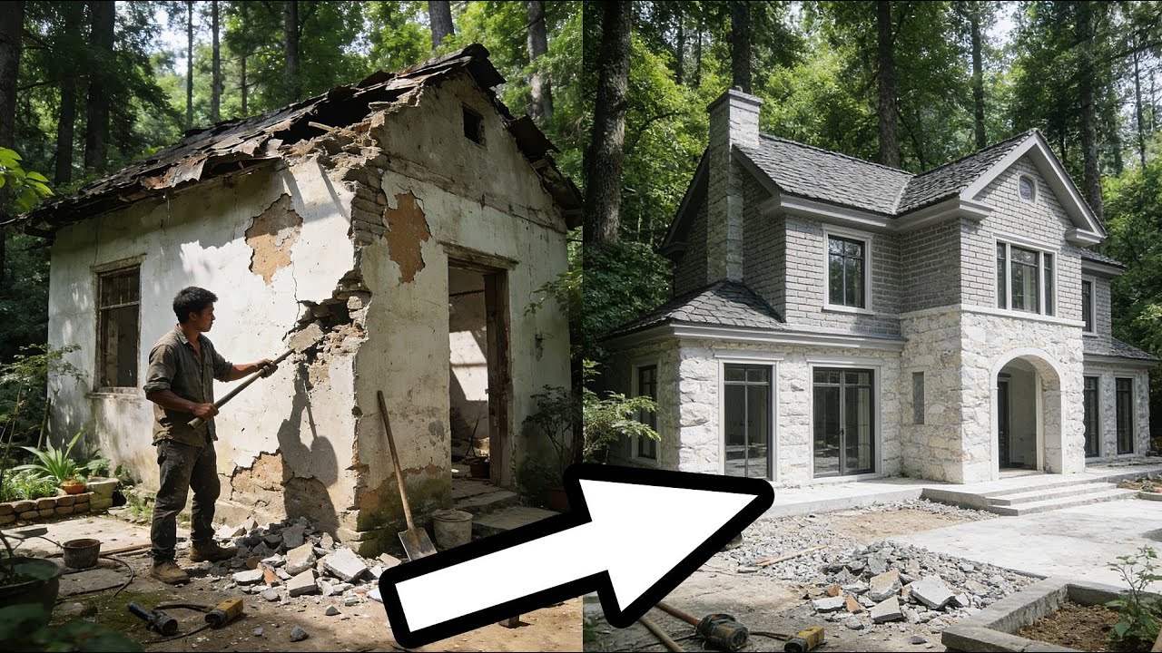 男子花了50,000美元將他的木屋改造成別墅 #舊屋改造 #oldhouserenovation