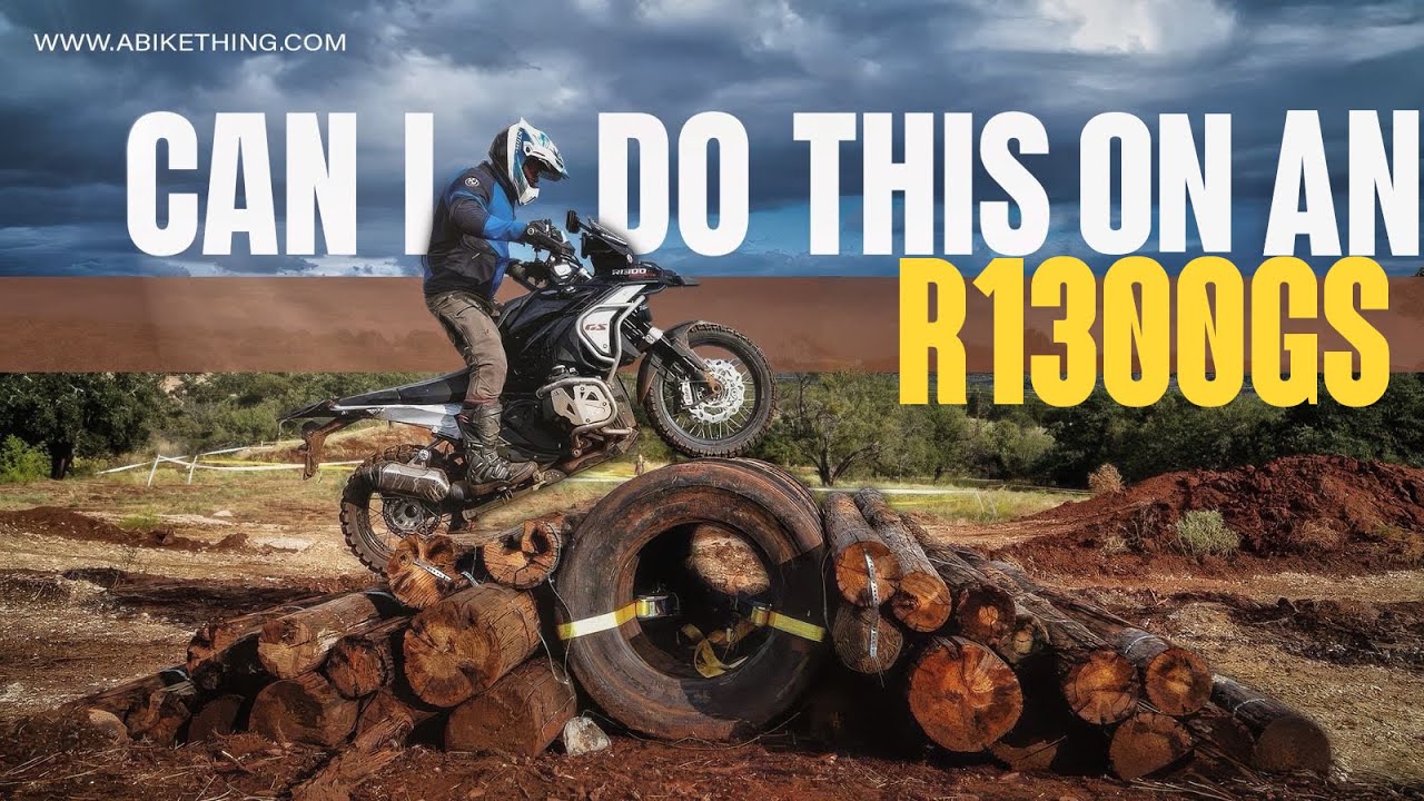 Преодоление полосы препятствий на бездорожье на мотоцикле BMW R1300GS...
