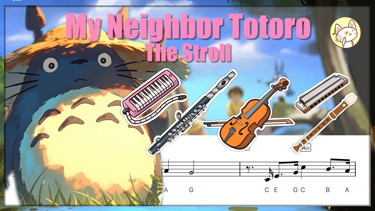 The Stroll -  My Neighbour  Totoro|Play along With Piano Accompaniment - Sheet music with Easy Notes
