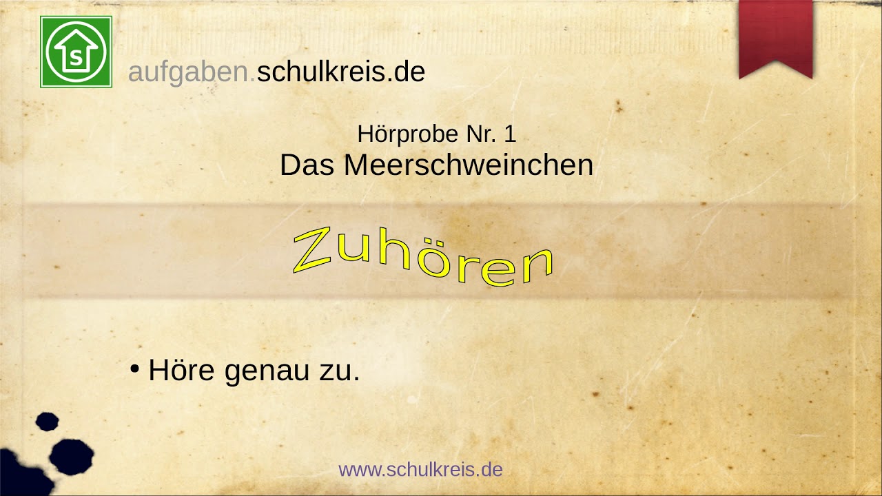 Vorlesetext / H&ouml;rprobe Nr. 1: Das Meerschweinchen