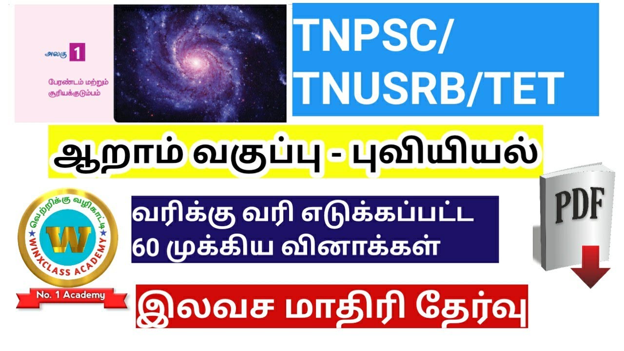 6th Geography பேரண்டம் மற்றும் சூரியக் குடும்பம்/TNPSC/ TNUSRB/ TNTET