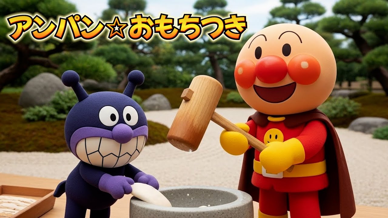 アンパン☆おもちつき🍡🎍Anpan☆Happy Mochi Pounding #アンパンマン #アンパンマンの歌 #歌 #こどものうた  #youtubekids #kidsmusic