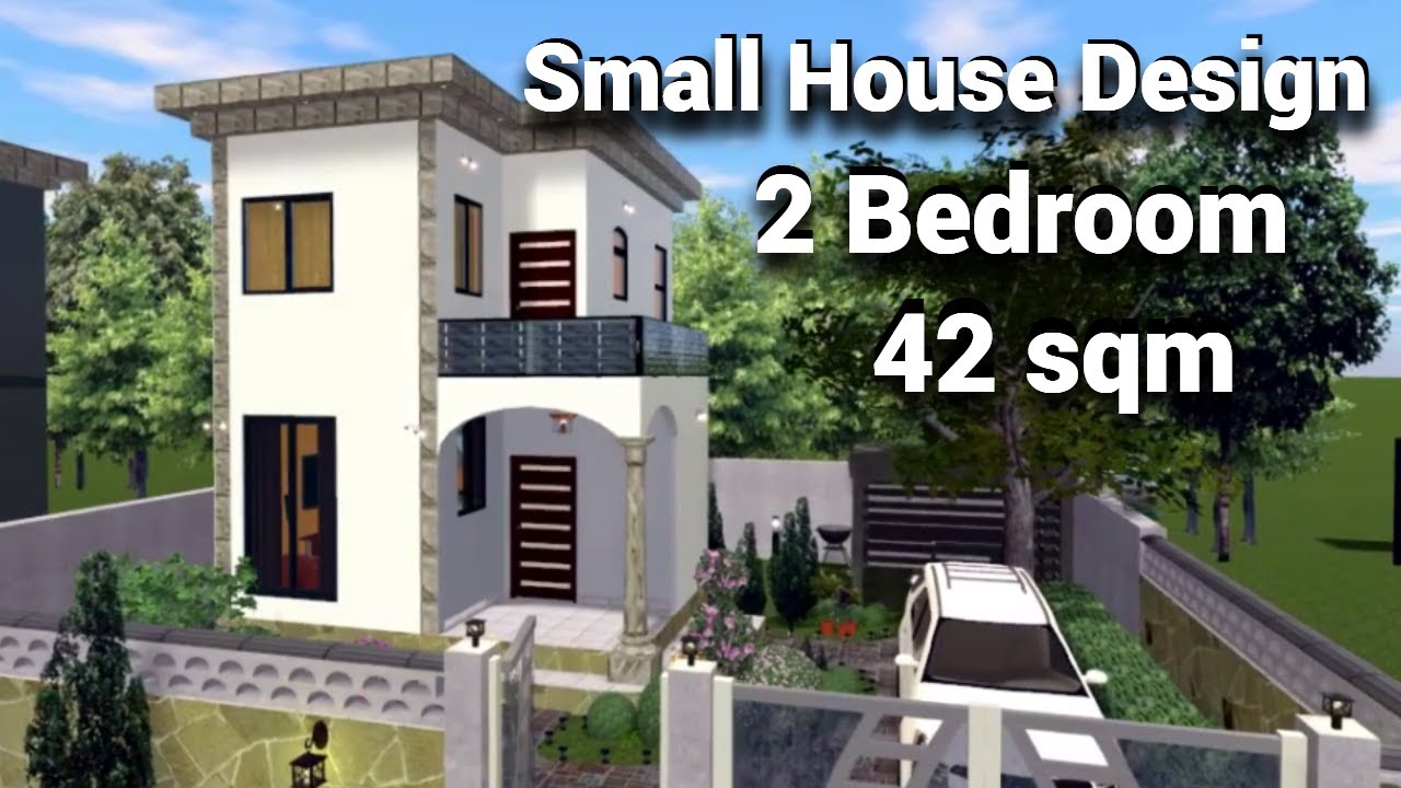 6x7 Meters Small house design ideas with 2 Bedrooms  42 sqm Tiny House RECAP @HouseDesignIdeasHDI