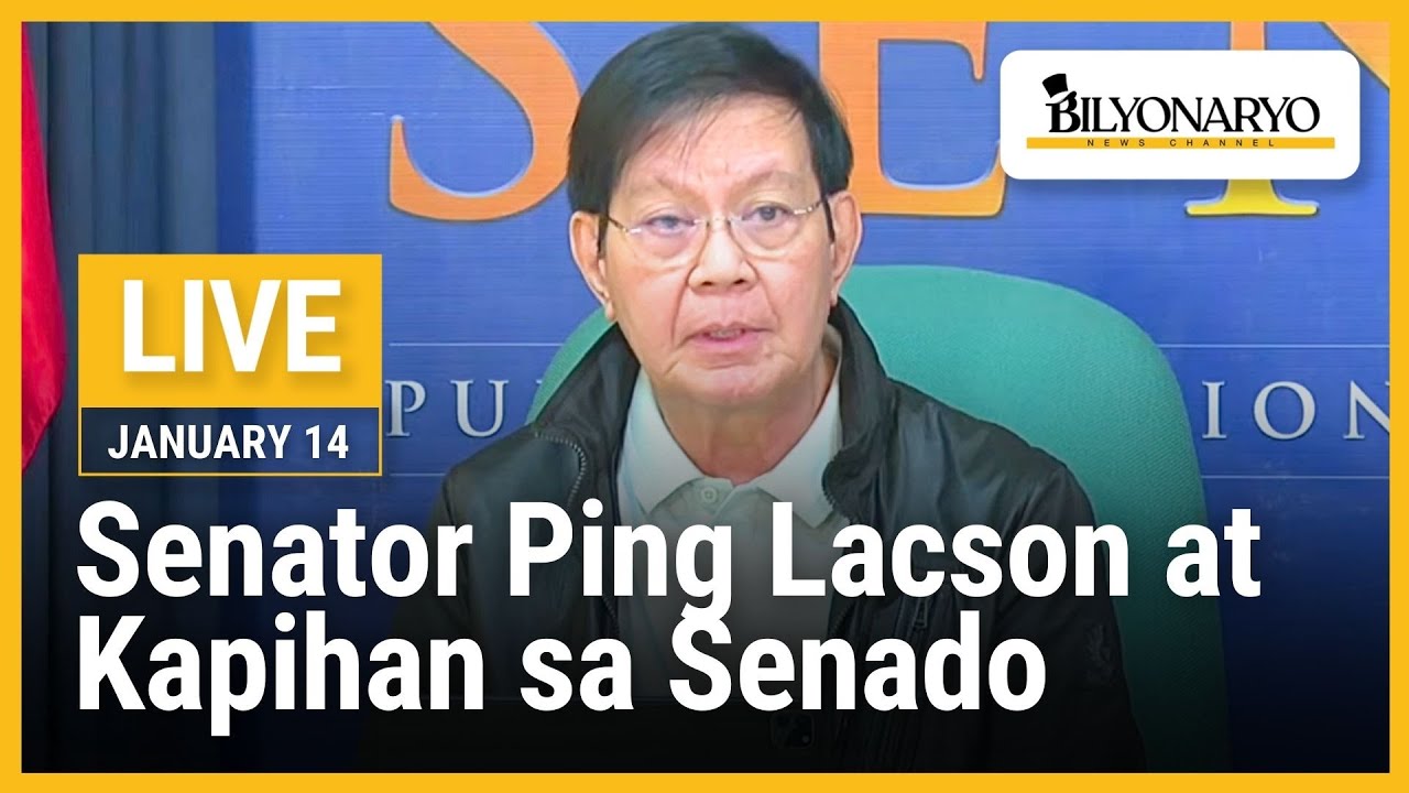 LIVE: Sen. Ping Lacson at Kapihan sa Senado | January 14, 2026