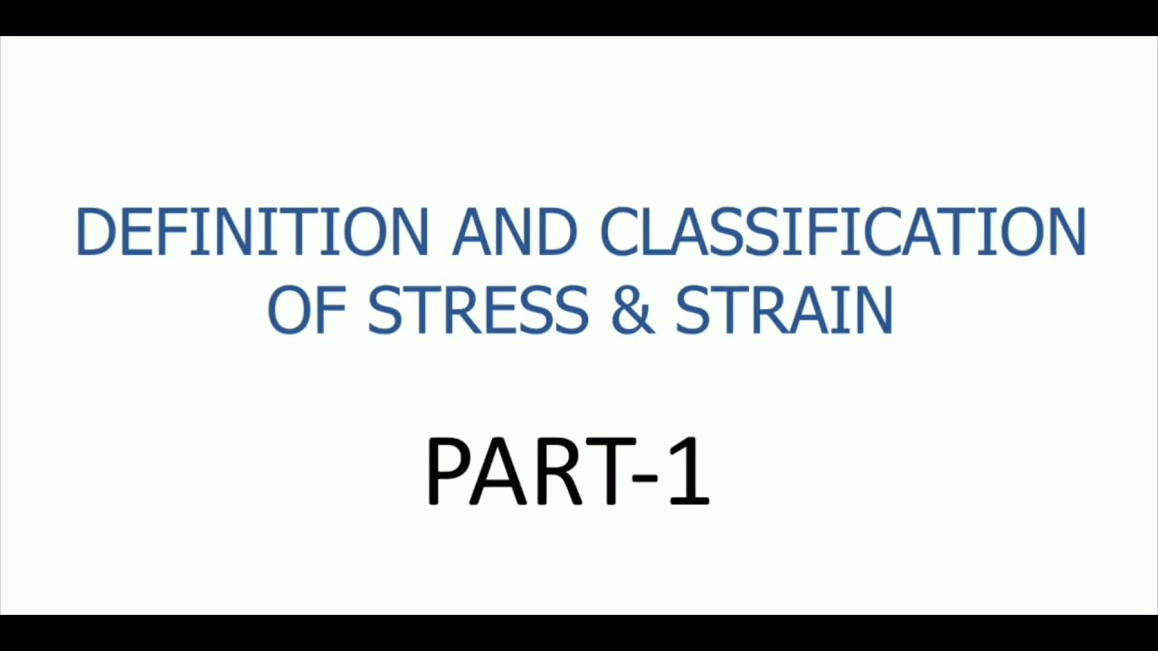 Definition and Classification of Stress & Strain | Part -1 | Tensile, Compressive & Shear |