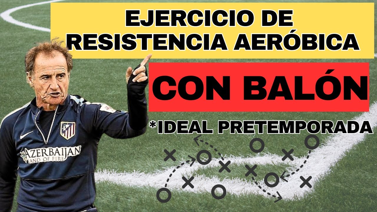 ↪️Entrenamiento de RESISTENCIA AERÓBICA en fútbol⚽️Ejercicio CON BALÓN (Ideal PRETEMPORADA)✏️