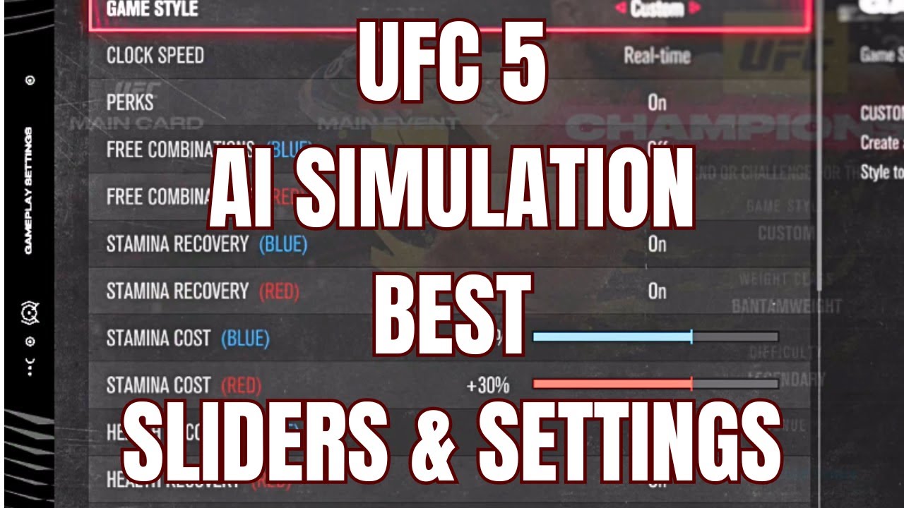 UFC 5 AI Simulation Best Sliders & Settings