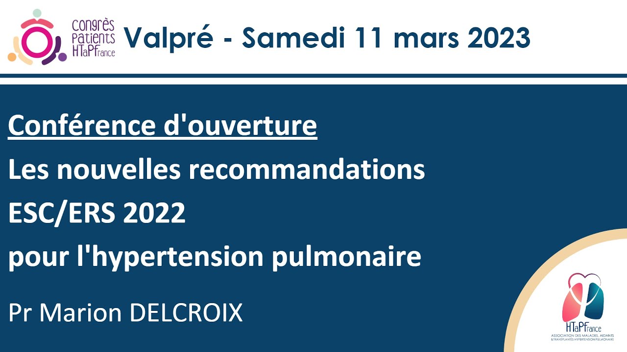 Les nouvelles recommandations ESC/ERS 2022 pour l'hypertension pulmonaire