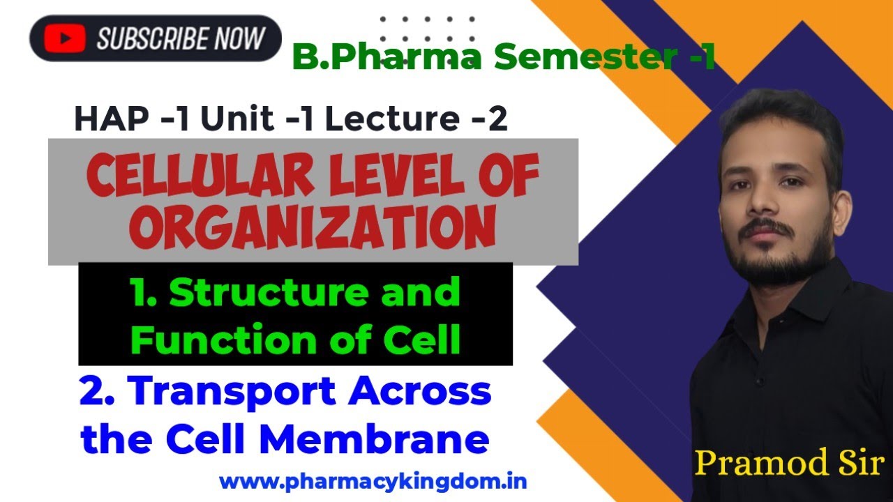 HAP-1: Cell Structure & Function + Cell Membrane Transport | Complete Chapter for B.Pharm 1st Sem