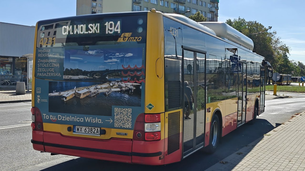 Linia 194 ( Trasa Zmieniona ) - Man Lion's City CNG #4231 ( MZA Warszawa )