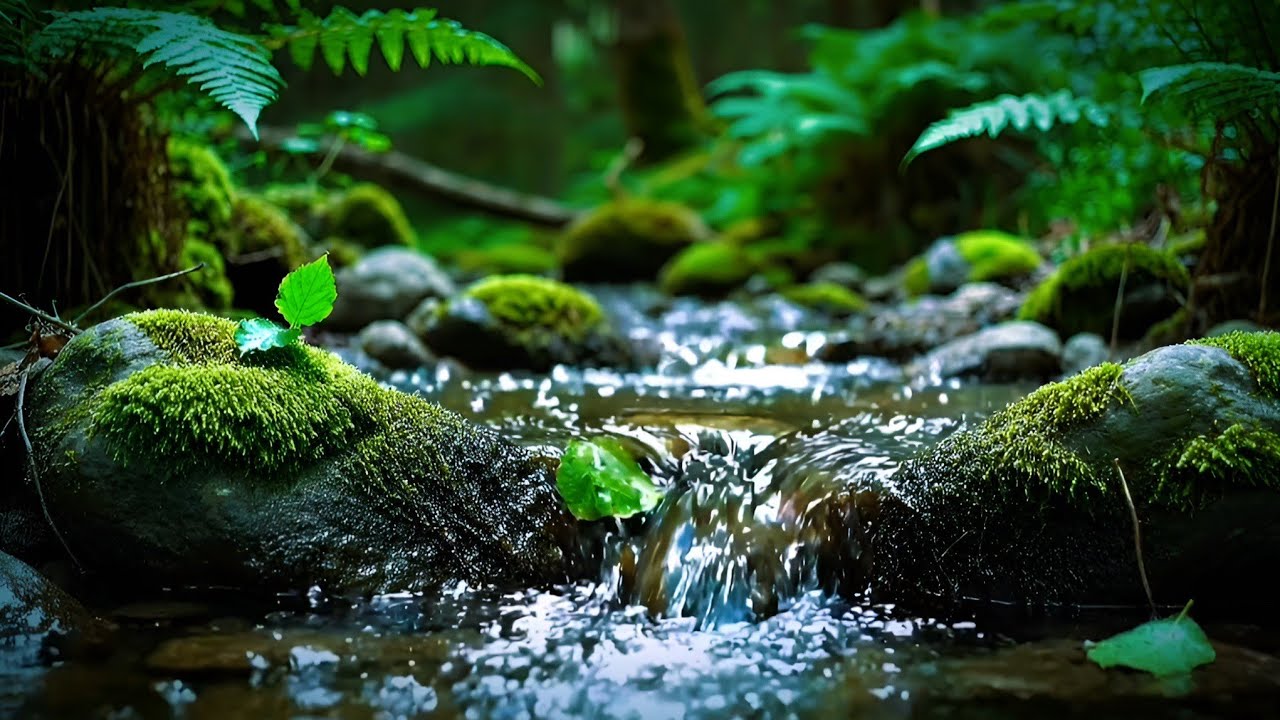 Water Sounds for Deep Sleep 🌊 Peaceful Stream & Soft Birds Chirping
