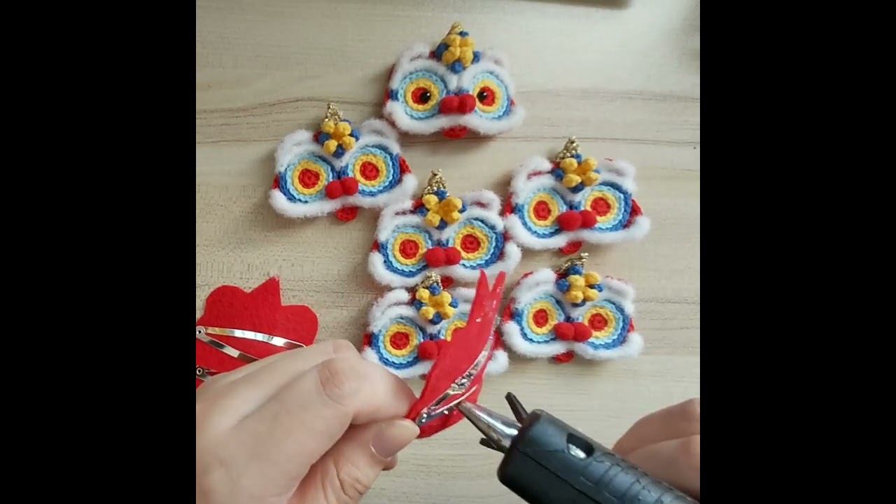 Creation for lion dance hair clip / 舞狮发夹