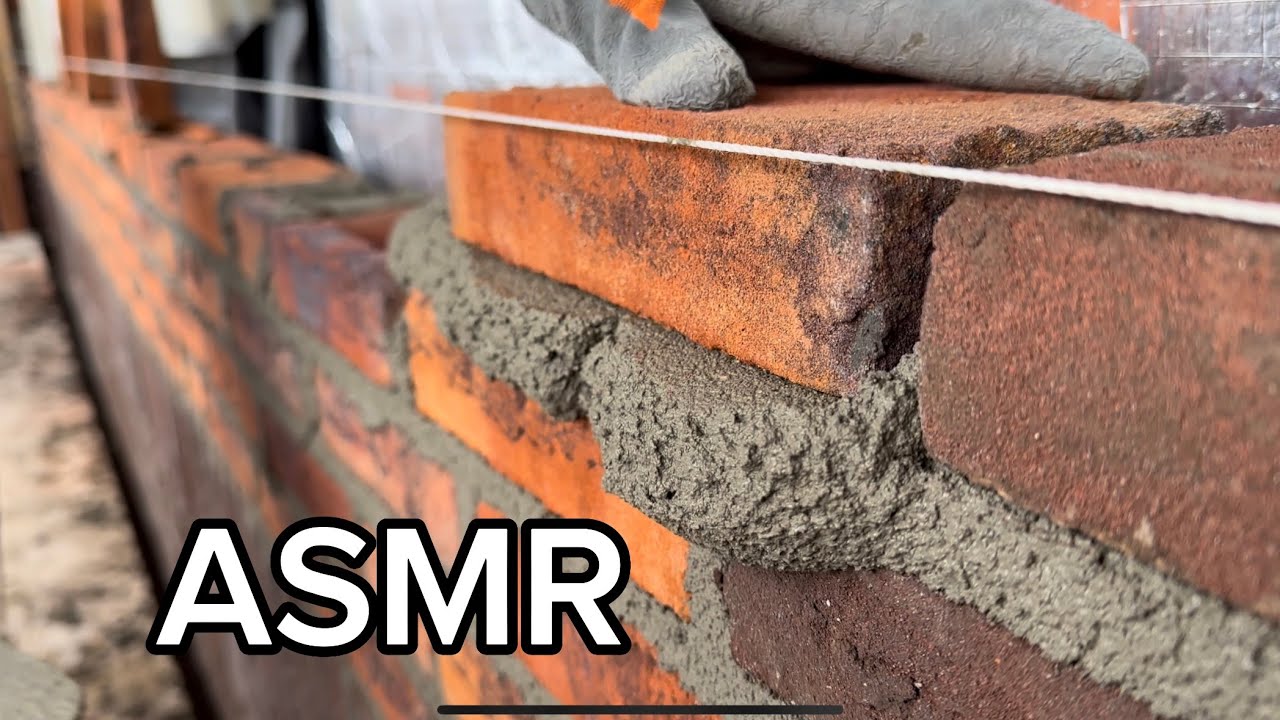 ULTIMATE SATISFYING BRICKLAYING MORTAR 🧱 #asmr #masonry
