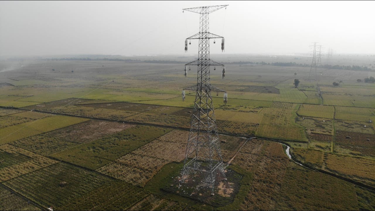 Pltgu jawa satu cilamaya transmisi 500kv || foundation erection full stringing