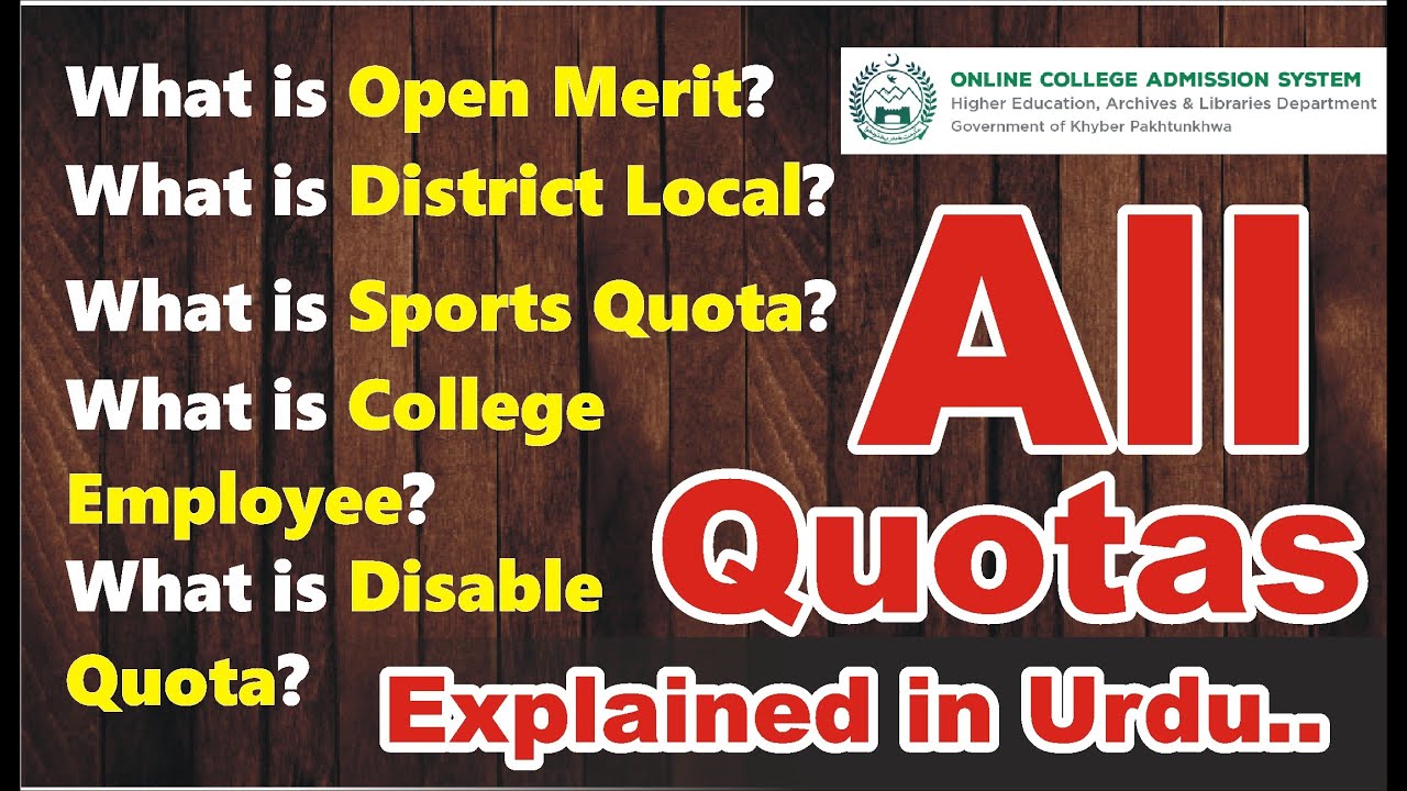 KPK Colleges Quota System explained - Jobs & Tips
