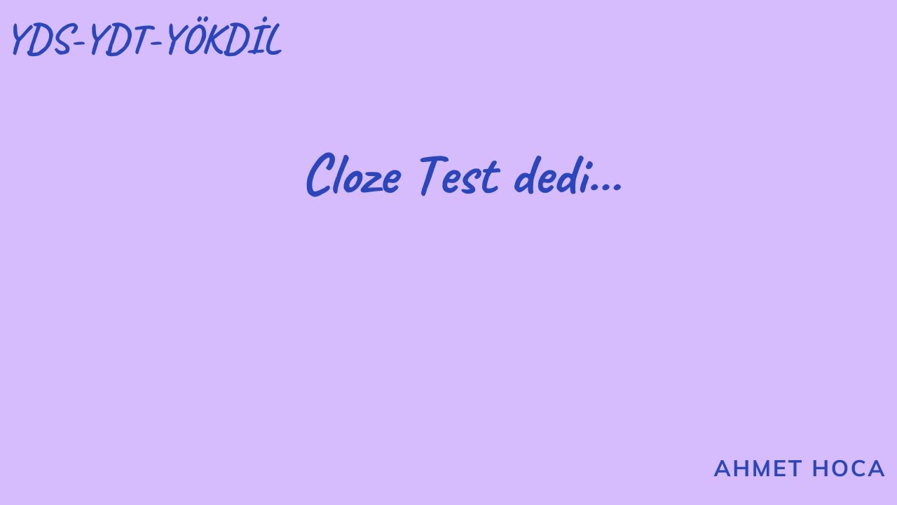 Bi Cloze Test iyi gider 🧿🏆